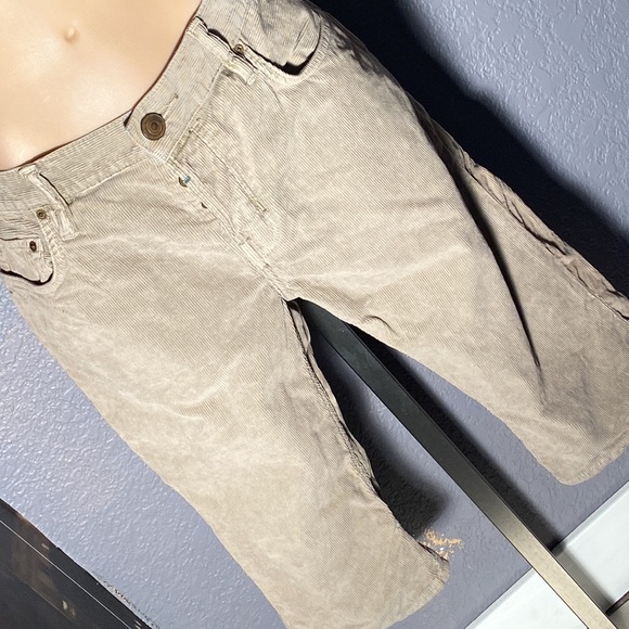 All Saints Pants - ALLSAINTS - long shorts: tan corduroy w pockets, belt hoops, button close - 32